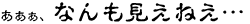 ああ、なんも見えねえ…